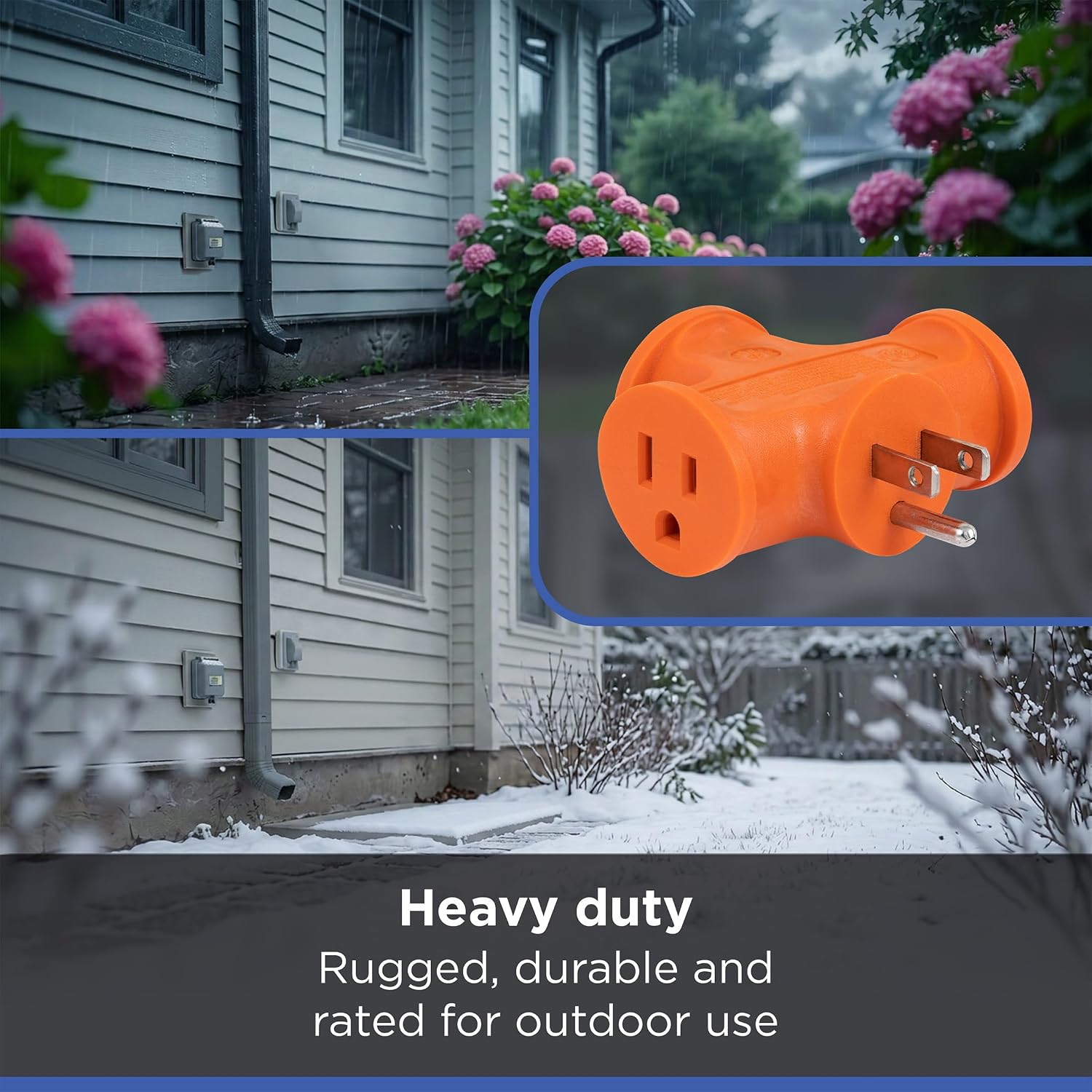 GE Outdoor Outlet Extender, 3 Outlet Multi Plug Splitter