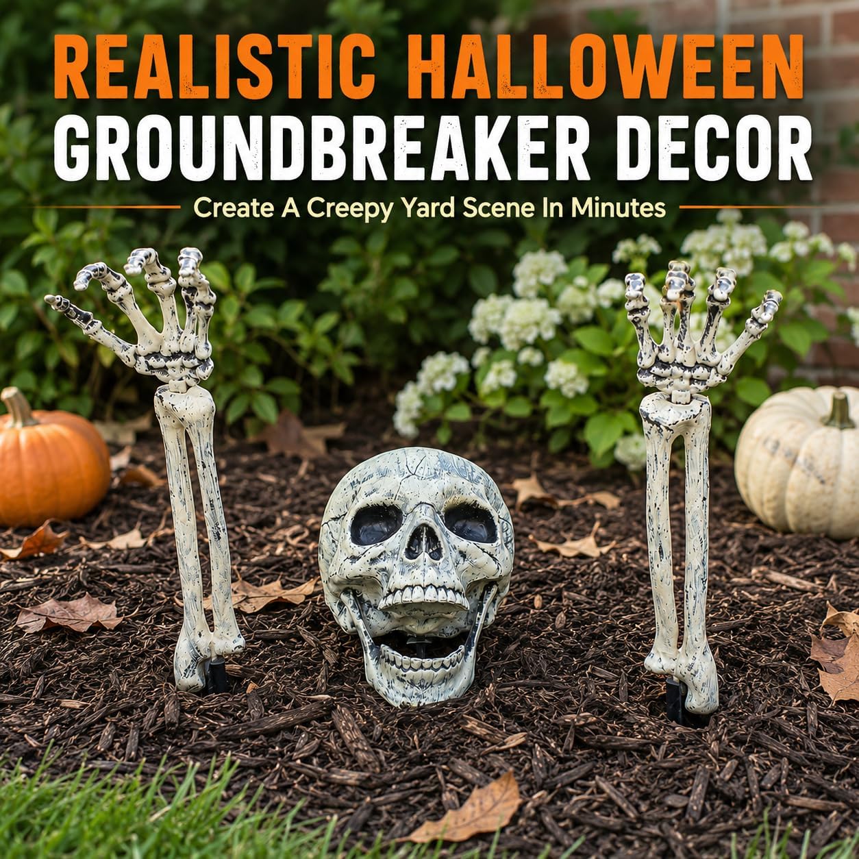 AISENO Realistic Skeleton Stakes Halloween Decorations for Lawn Stakes Garden Halloween Skeleton Decoration Outdoor