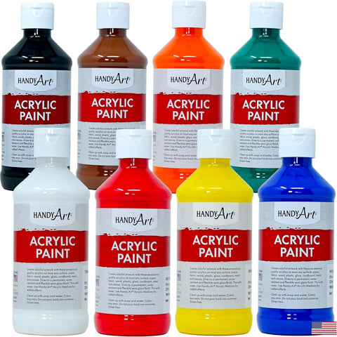 Handy Art Student Acrylic Paint, Titanium White, 64 oz Bottle, Semi-Gloss