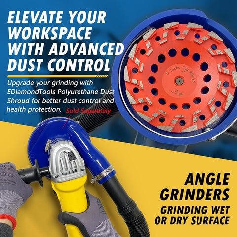 7" Diamond Grind Wheel 14 S Seg Concrete & Coating 5/8"-11 Threaded Arbor