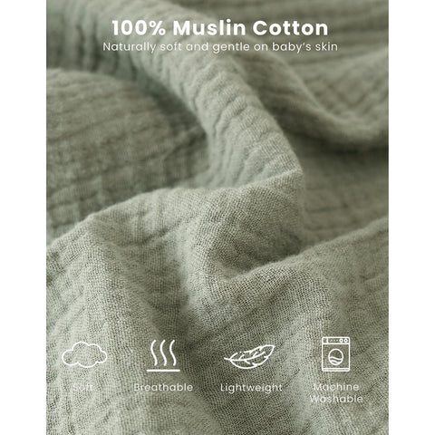 Konssy Muslin Baby Sleep Sack 6-12 Months, 0.8 TOG Baby Wearable Blanket