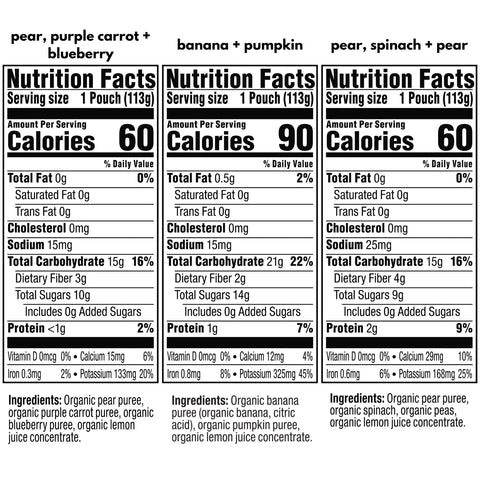 Plum Organics 6+ Months Baby Food Variety Pack, 3 Flavors, 4 oz, 18 Pack