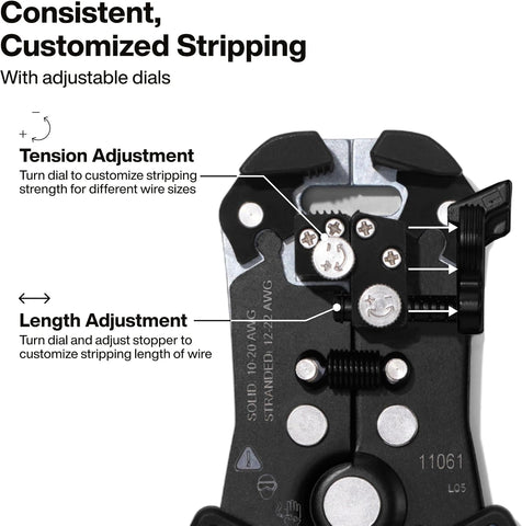 Klein Tools 11061 8-Inch Self-Adjusting Wire Stripper/Cutter