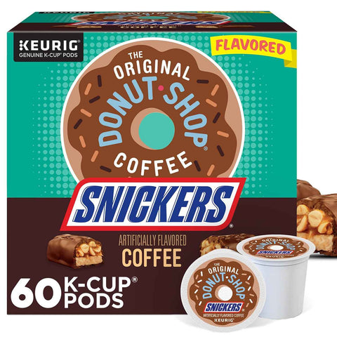 The Original Donut Shop Snickers Coffee, Keurig Single Serve K-Cup Pods, Flavored Coffee, 60 Count, (6 Packs of 10)