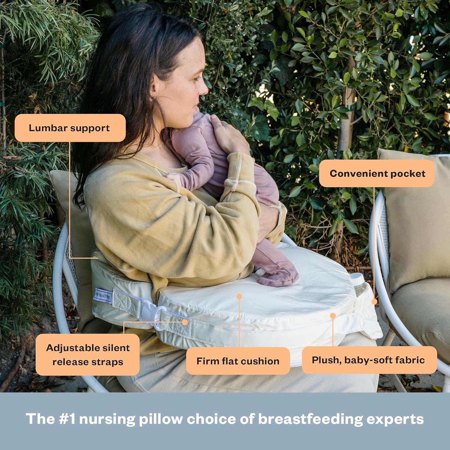 My Brest Friend Deluxe Nursing Pillow with 100% Organic Cotton Slipcover