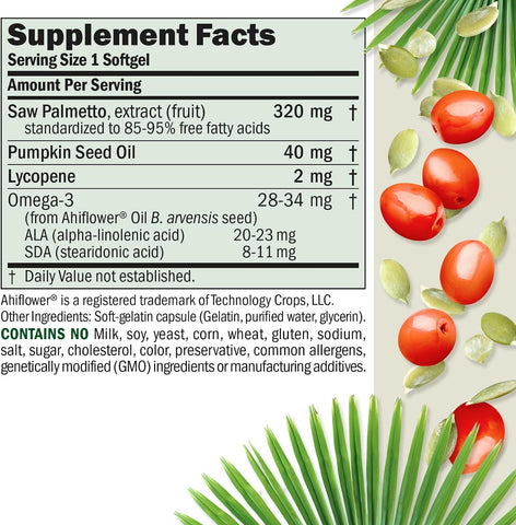 ANDREW LESSMAN Prostate Support Saw Palmetto Supplement, 180 Softgels