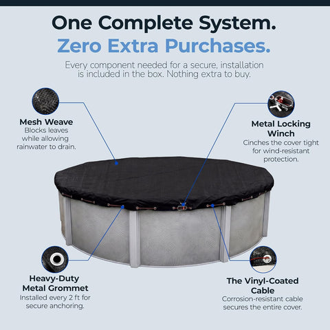 Blue Wave Arctic Armor 24-ft Round Rugged Mesh Pool Cover for Winter