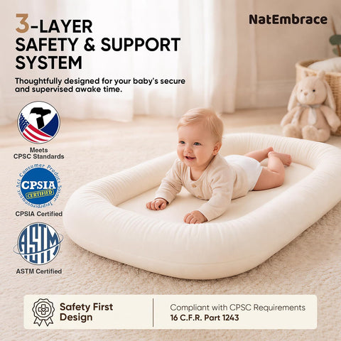 Baby Lounger, Infant Support Cushion for Newborn 0-24 Months