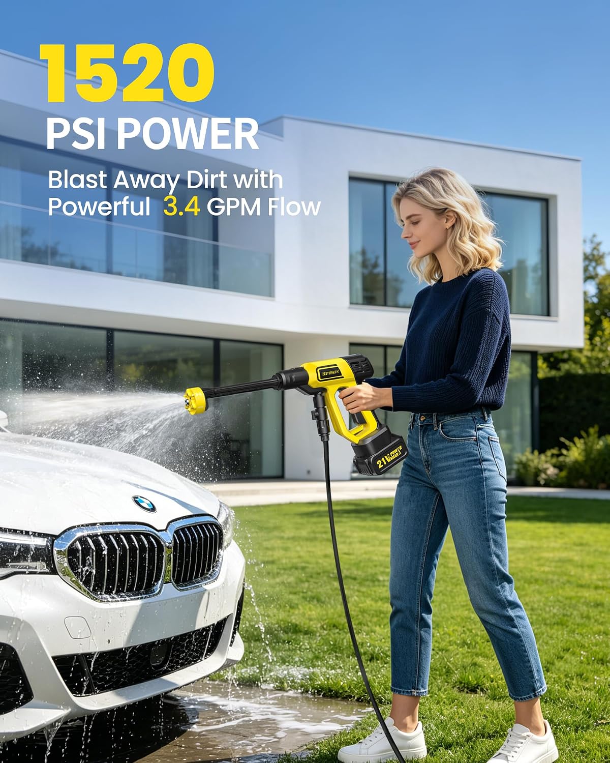 Cordless Pressure Washer Battery Powered, Handheld Cordless Power Washer