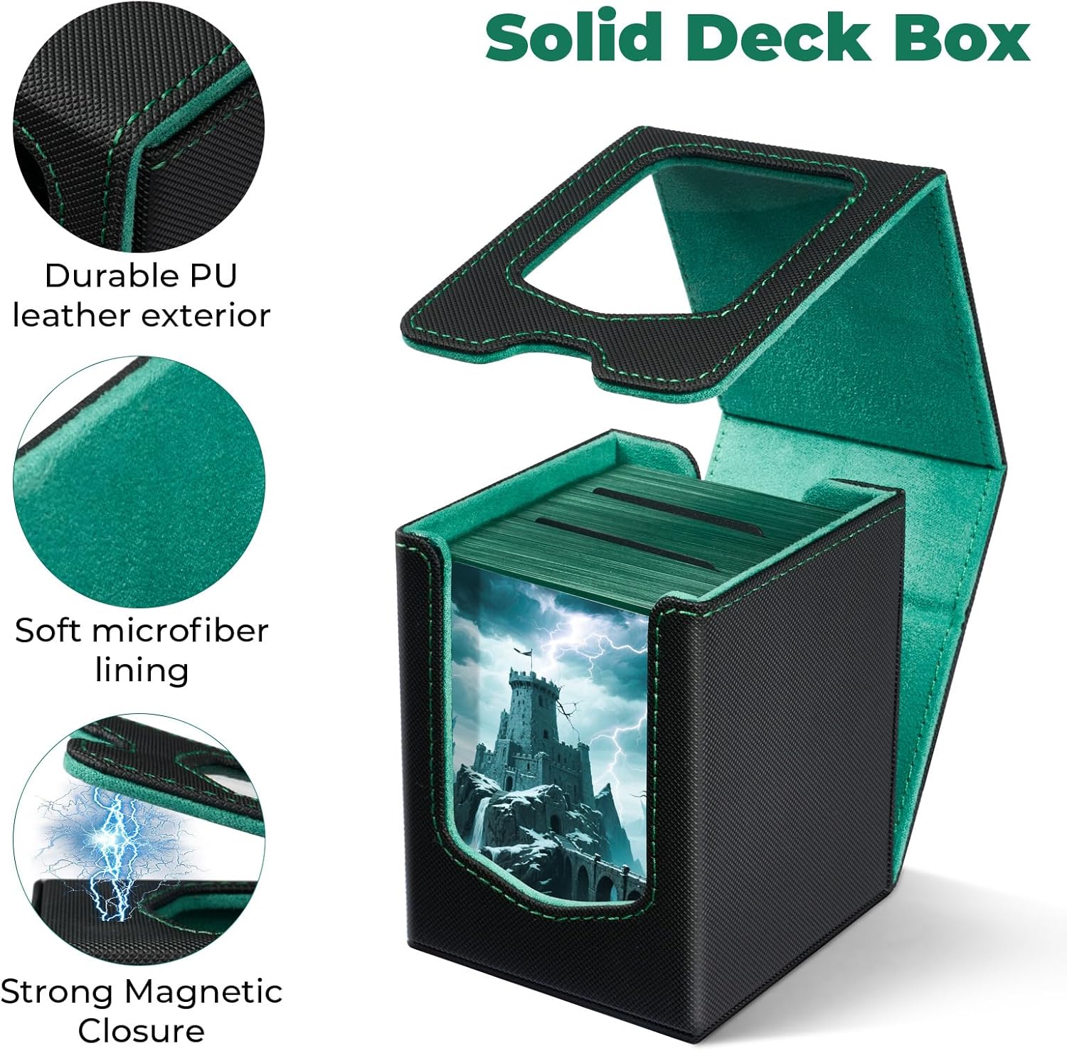 Fabmaker Deck Box Compatible with MTG Commander,Comman-der Deck Box Storage