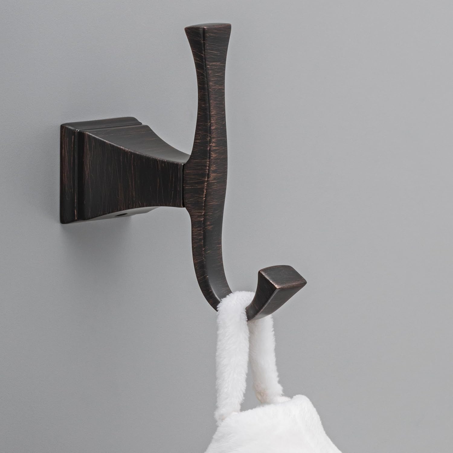 DELTA FAUCET 75135-RB Dryden Wall Mounted Double Towel Hook in SpotShield Venetian Bronze