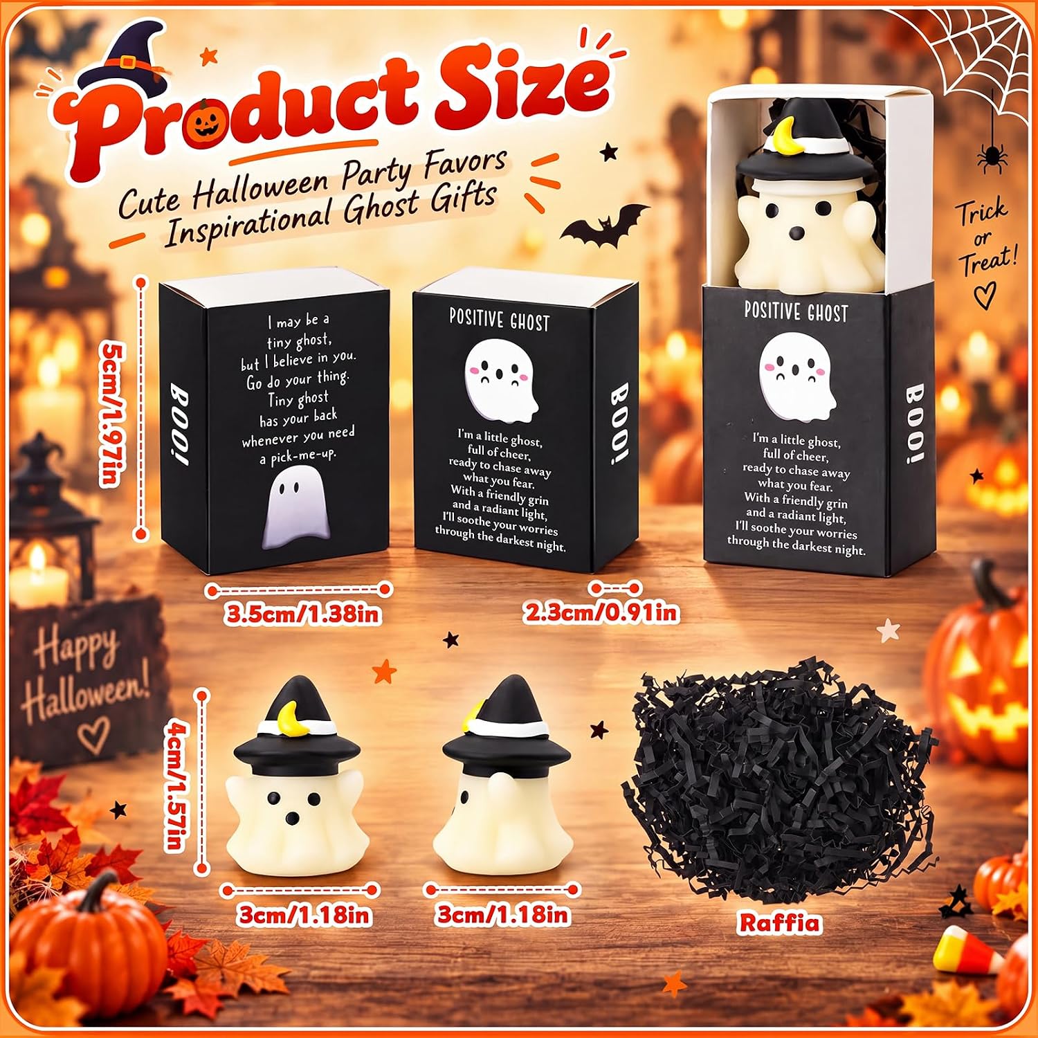 72 Sets Halloween Ghost Gifts Boo Positive Party Favors