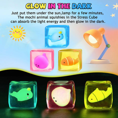 Stress Cube Fidget Toys Adults - Sensory Toys for Kids with Autism Stress Balls for Adults Squishy Toys for Anxiety Squeeze Fidgets for Teens Stress Relief Gifts Easter Basket Stuffers