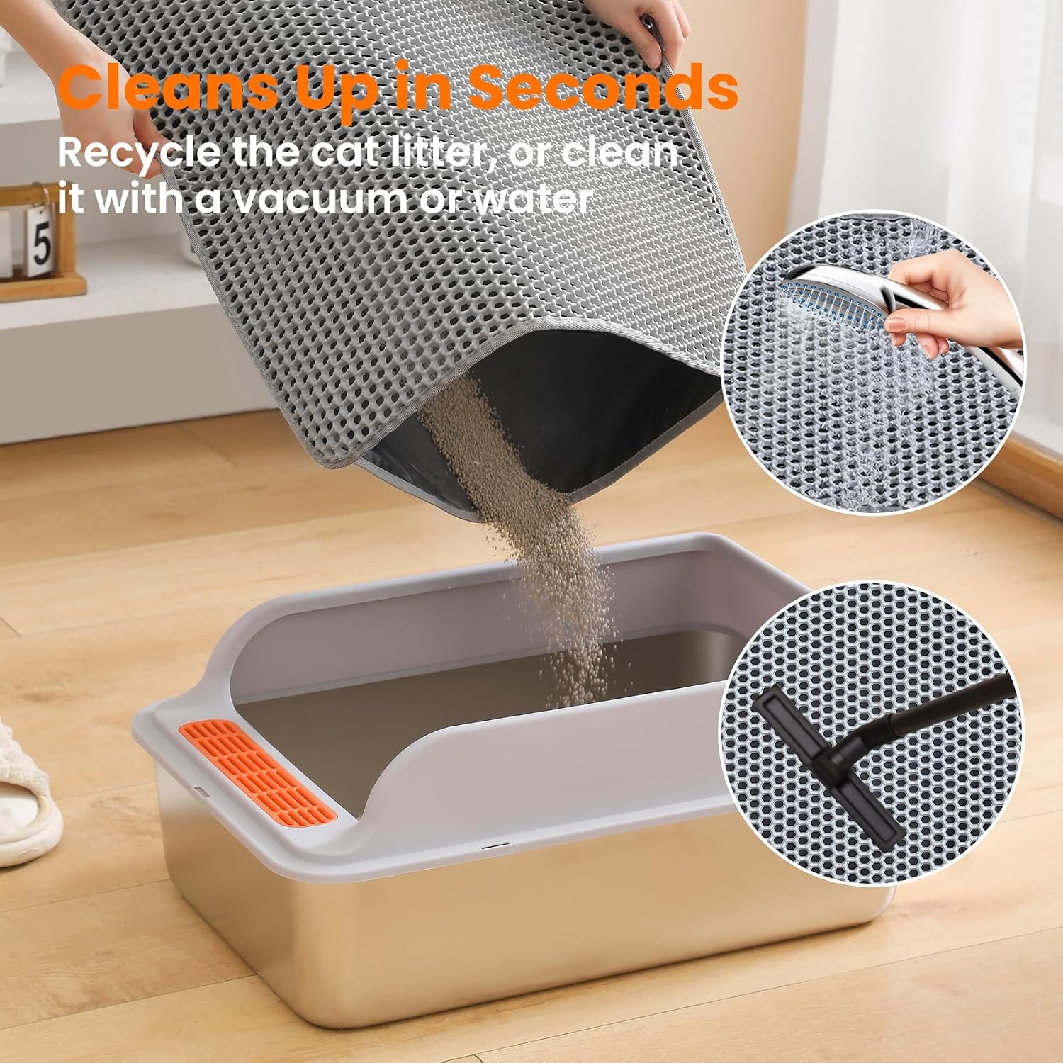 Cat Litter Mat, Double Layer Honeycomb Litter Box Mat