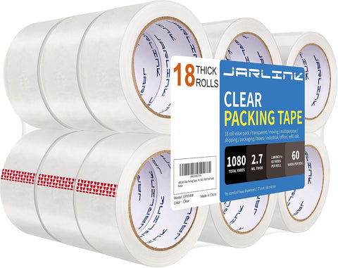 JARLINK 18 Rolls Clear Packing Tape, Heavy Duty Packaging Tape