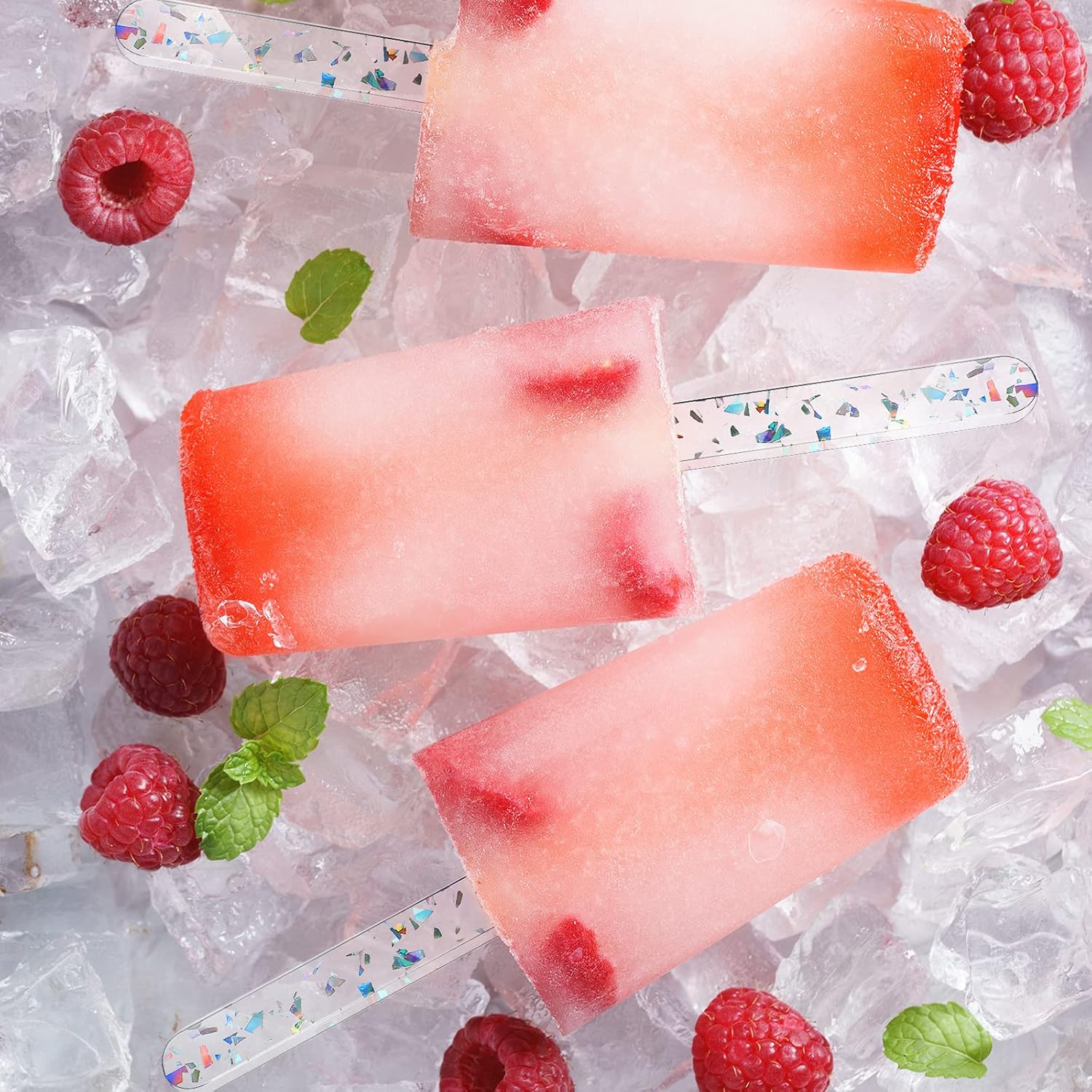 30 Pcs Reusable Acrylic Cakesicle Sticks, 4.5 Inch, Colorful White
