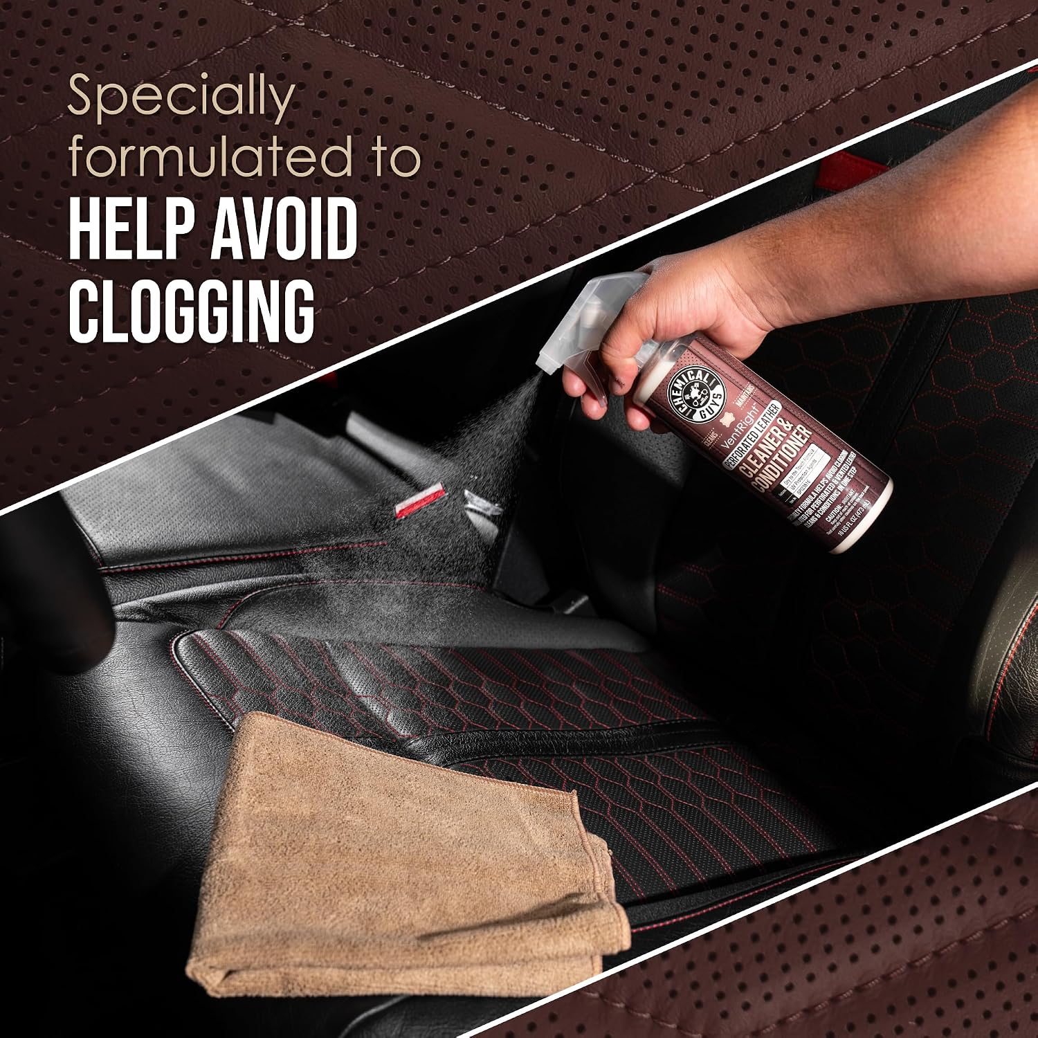 Chemical Guys, VentRight Leather Cleaner & Conditioner, Vented Seats, 16 oz