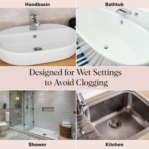 Kitsch Shower Drain Hair Catcher - Sink Drain Strainer - Grey