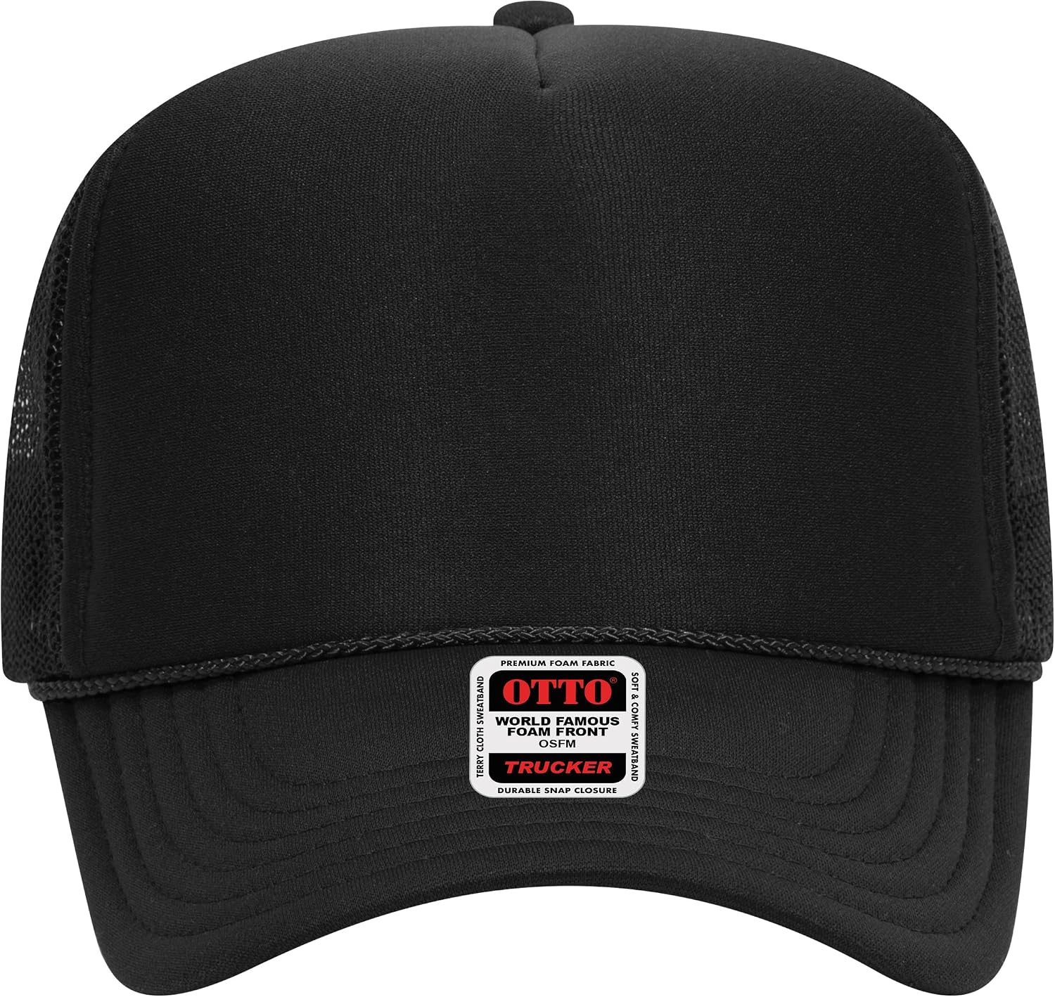 OTTO Polyester Foam Front 5 Panel High Crown Mesh Back Trucker Hats in 97, Bulk, Wholesale