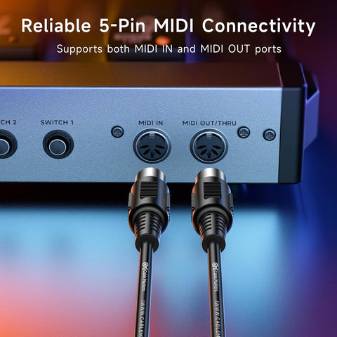 Cable Matters 2-Pack 5 Pin DIN MIDI Cable, 5 Pin MIDI Cable, 10ft