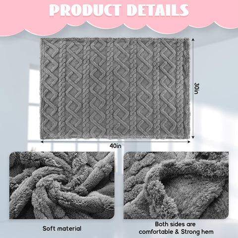 VitalCozy 4 Pcs Fleece Baby Blankets 3D Plush Soft Newborn,Pink Set