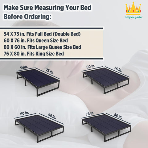 10mm Bunkie Board (76”x80”King Size) Lightweight Design | Low Profile Bed Support, Breathable, Noise Minimizing, Moisture Resistant | Folding Box Support Board | Split Fully Assembled