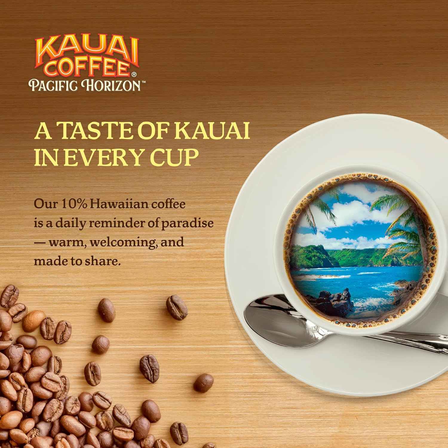 Kauai Coffee K-Cup Pods for Keurig Brewers – Arabica Coffee, 10% Hawaiian – Medium Roast, Bright Aroma With Light Floral Notes – Garden Isle, 1 Pack of 48 Single Serve K-Cups