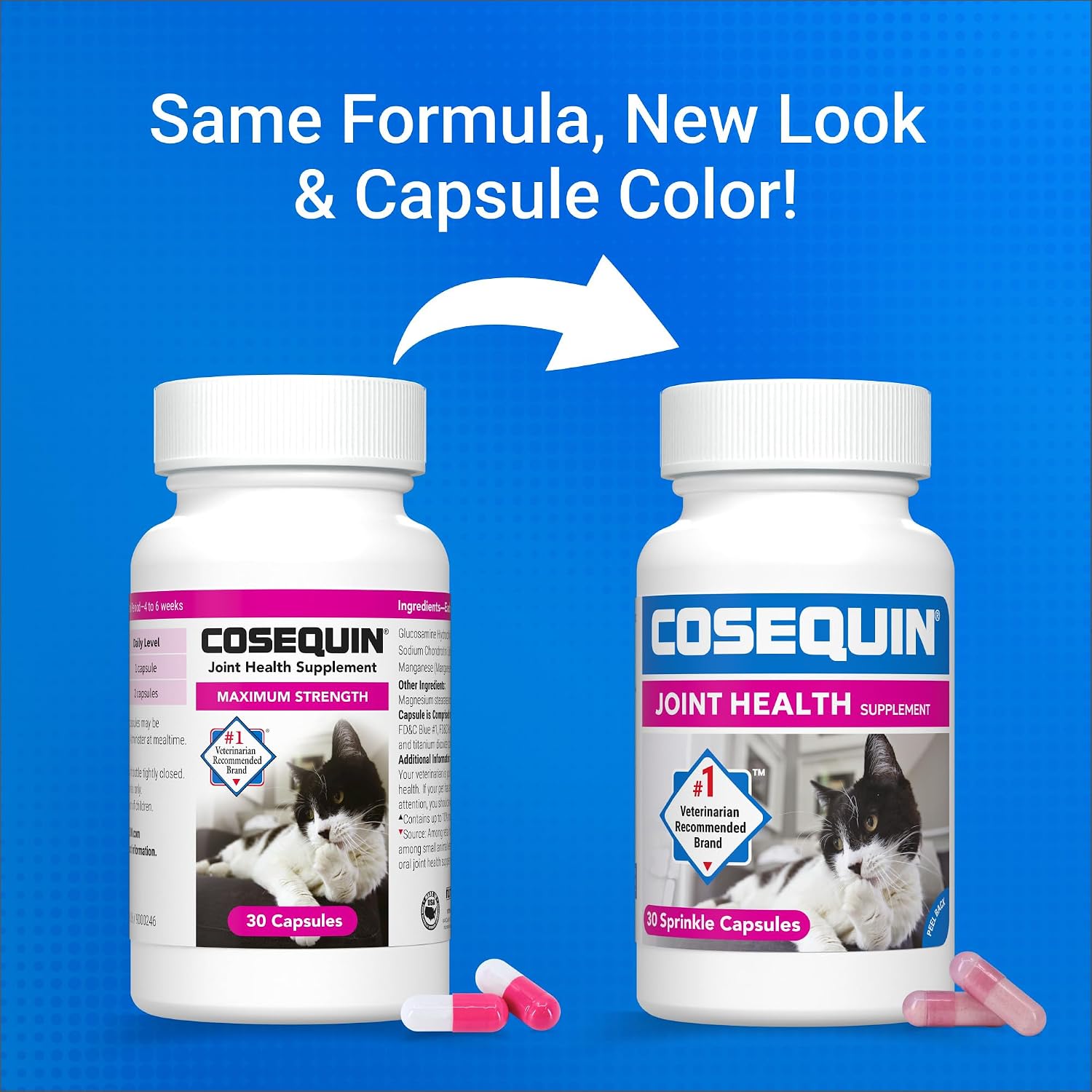 Nutramax Cosequin for Cats Joint Health Supplement, Contains Glucosamine for Cats, Plus Chondroitin, Supports Healthy Joints, for all Breeds and Sizes, Sprinkle Capsules, 30 Count