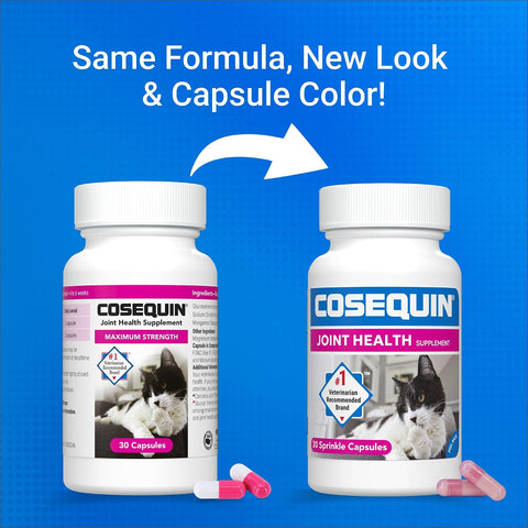 Nutramax Cosequin for Cats Joint Health Supplement, Contains Glucosamine for Cats, Plus Chondroitin, Supports Healthy Joints, for all Breeds and Sizes, Sprinkle Capsules, 30 Count