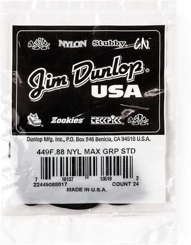 Jim Dunlop Max-Grip® Nylon Standard Pick .88MM - 24 Pack