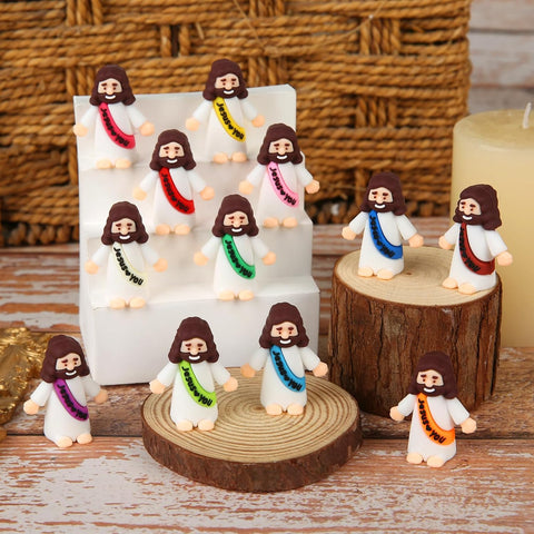 80 Pcs Mini Jesus Little Figures to Hide in Bulk and Pocket Seek Religious
