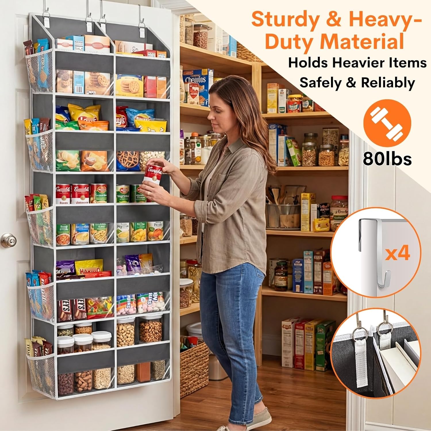 Ofiray-home 5-Tier Over Door Organizer, 10-Compartment Wide Storage Rack