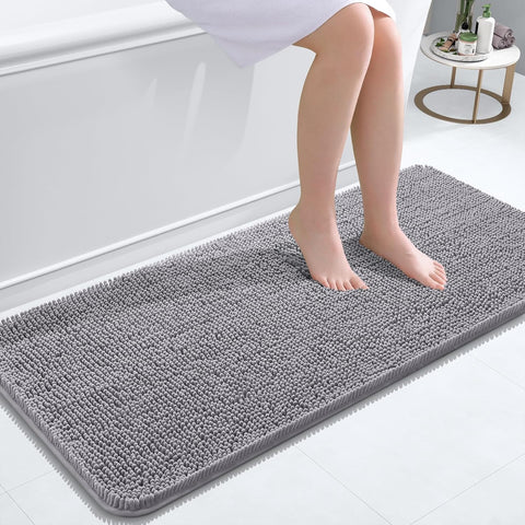OLANLY Bathroom Runner Rugs 47x20, Extra Soft Absorbent Chenille Bath Rugs