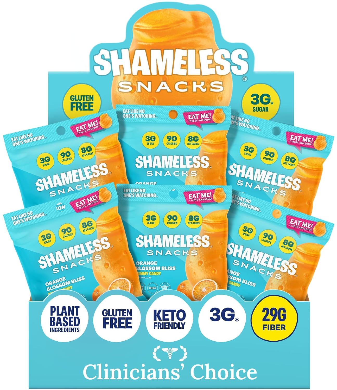 Shameless Snacks Orange Blossom Bliss Citrus Gummy Candy & Fruit Snacks