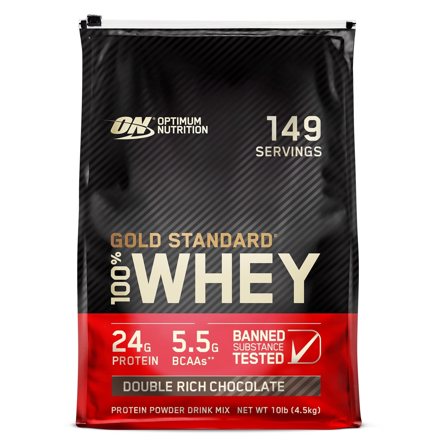 Optimum Nutrition Gold Standard 100% Whey Protein Powder, Double Rich Chocolate, 10 Pound (Packaging May Vary)