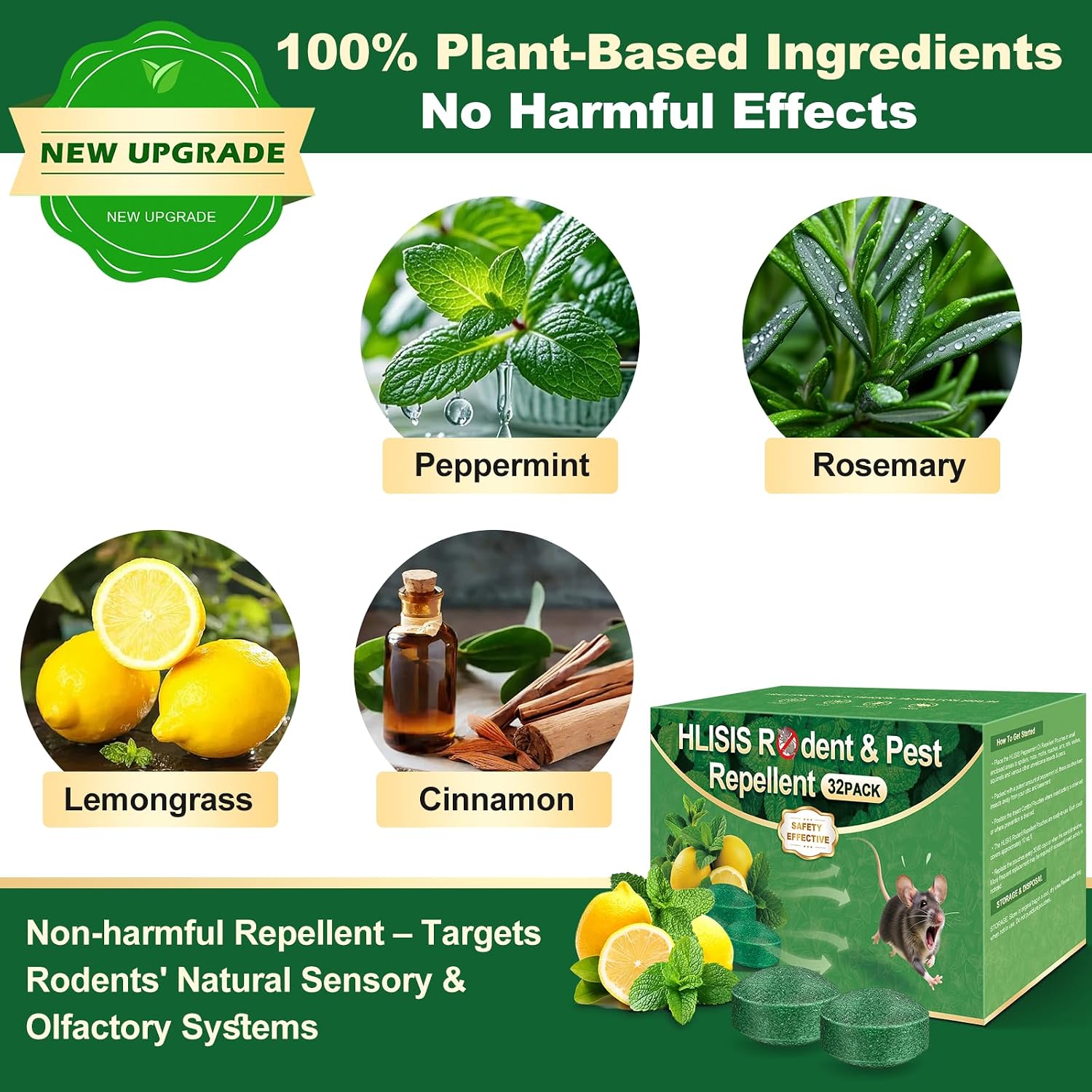 32PCS Rodent Repellent, Natural Peppermint Oil for Mice, Peppermint