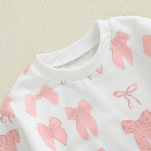 Cute Baby Girl Clothes Long Sleeve Print Sweatshirt Top and Pants Set Toddler Girl Fall Outfits