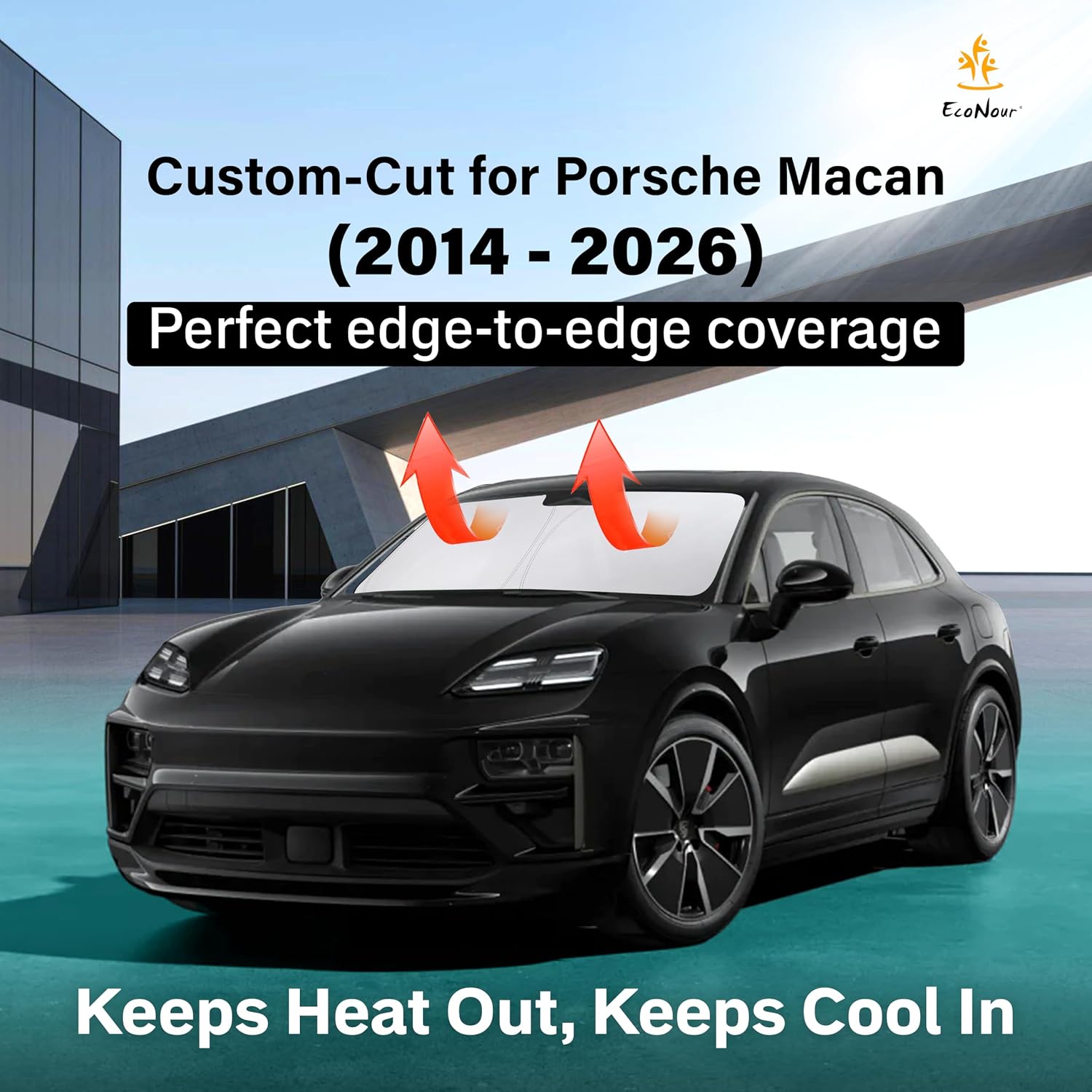 EcoNour Windshield Sunshade Compatible for Porsche Macan 2014-2025 2026