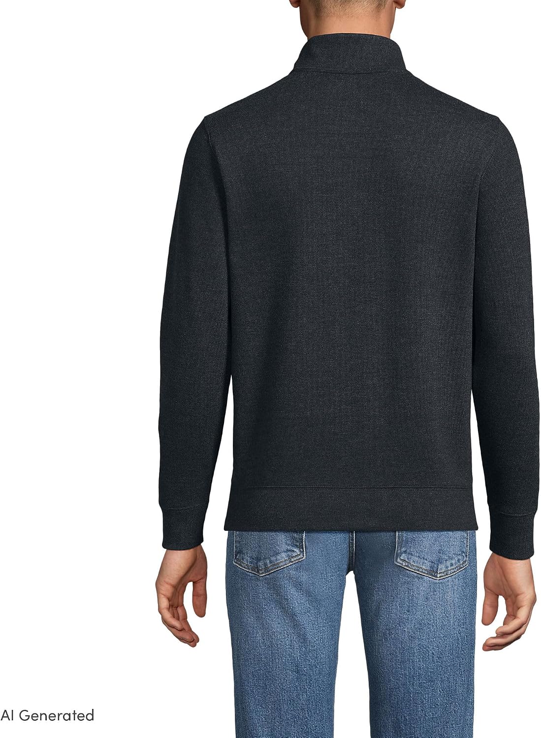 Lands' End Men's Quarter Zip Pullover Sweater