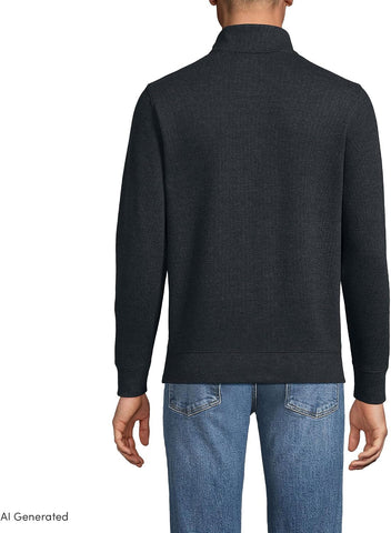 Lands' End Men's Quarter Zip Pullover Sweater