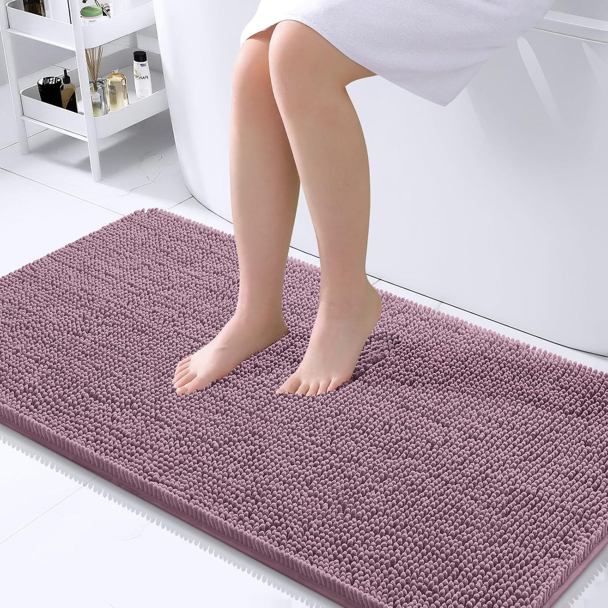 OLANLY Bathroom Runner Rugs 40x24, Extra Soft Absorbent Chenille Bath Rugs