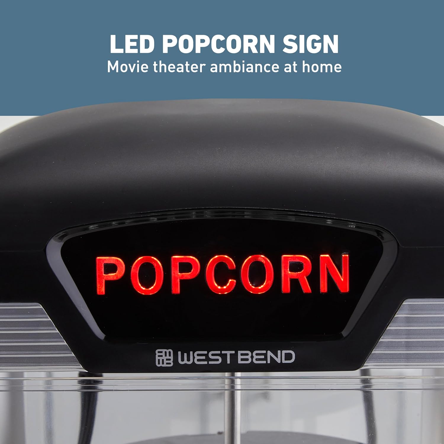 West Bend Theater Crazy Popcorn Machine, Nonstick Kettle, 4 Qt., Black