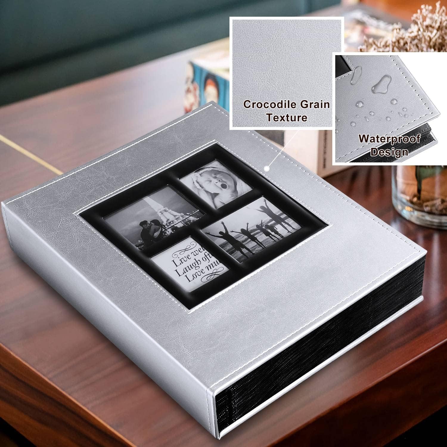 Ywlake Photo Album 4x6 500 Pockets Photos, Extra Large Capacity Family Wedding Picture Albums Holds 500 Horizontal and Vertical Photos Pictures Silver