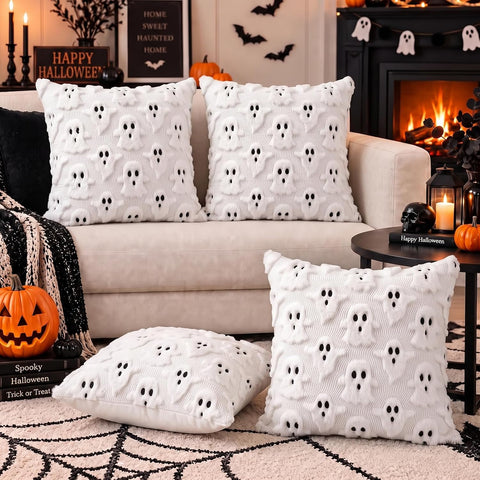 OLANRUN Halloween Pillow Covers 18x18 Set of 2, Halloween Decoration Indoor