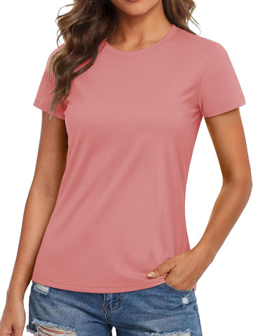 MAGCOMSEN Women's Workout Tops Short Sleeve Shirts UPF 50+ Quick Dry Athletic Sun Protection Rash Guard for Women