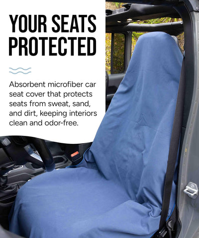Microfiber Hooded Towel Seat Cover (Black)