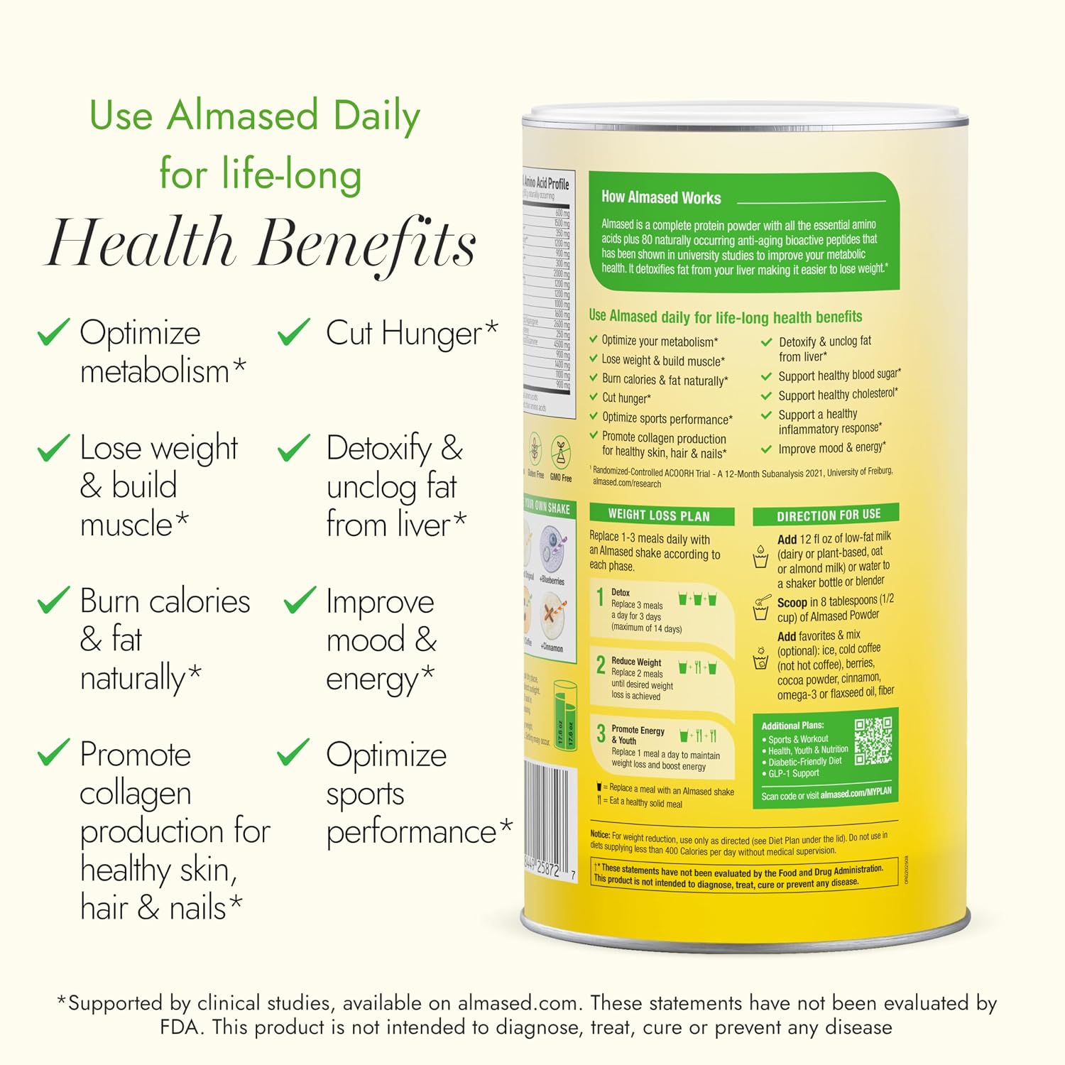 Almased Multi-Protein Powder 17.6 OZ (Pack of 2)