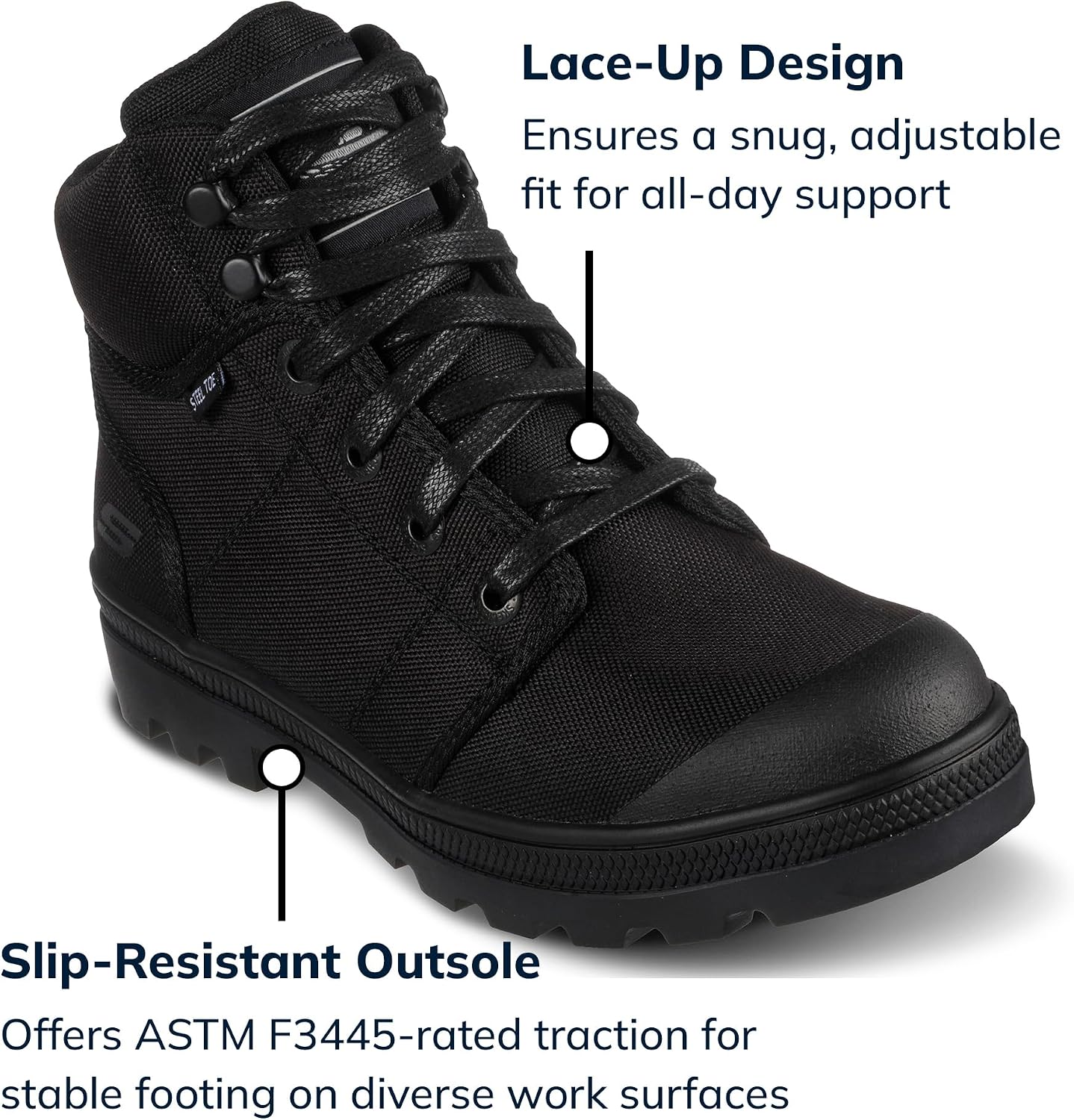 Skechers Women's Rotund Darragh Work Lace-Up Safety Toe Boots