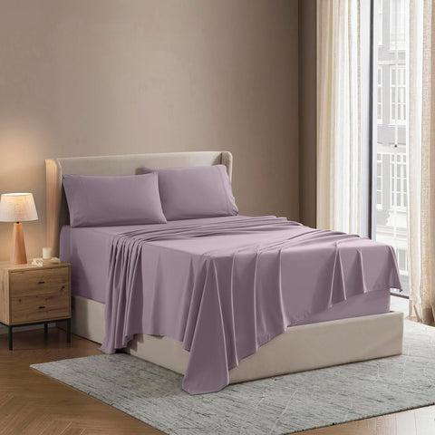 Nestl Full XL Sheet Set - Bed Sheets - Dusty Purple - 4-Piece Deep Pocket