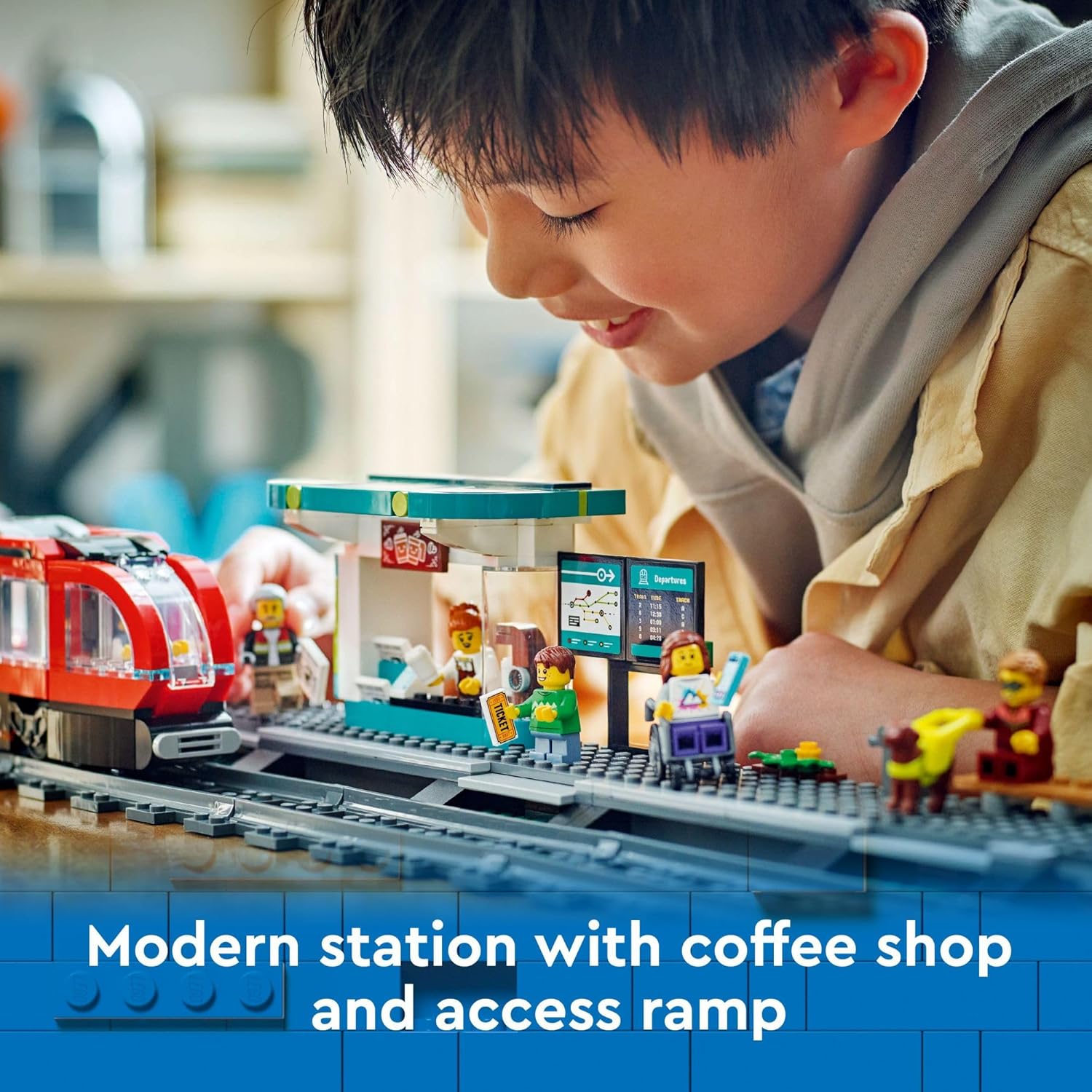 LEGO City Downtown Streetcar and Station Train Set - Kids Toy Train Building Set for Pretend Play & Imagination, Ages 7+ - Gift Ideas for Boys & Girls Birthdays - 60423